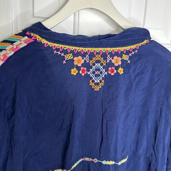 Johnny Was Heavily embroidered Tunic top shirt Size Large - Picture 10 of 12